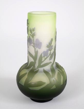 Vase with Raised Violets and Leaves