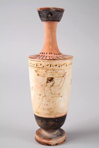 Lekythos Depicting a Girl Carrying a Basket of Funeral Wreaths
