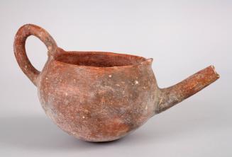 Red Polished Ware III Bowl on Base with Spout and Handle