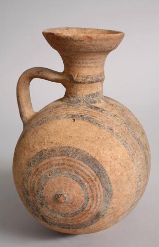White Painted Ware Jug in String-Hole Style with Lattice Bands