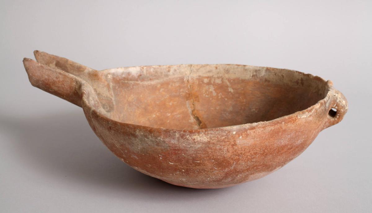 Red Polished Ware III Bowl with String-Hole and Spout