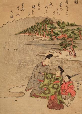 Courtiers at Sumiyosi Bay, no. 25 from an untitled series of illustrations from Tales of Ise
