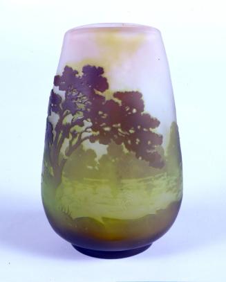 Vase with Landscape and Misty Water Design