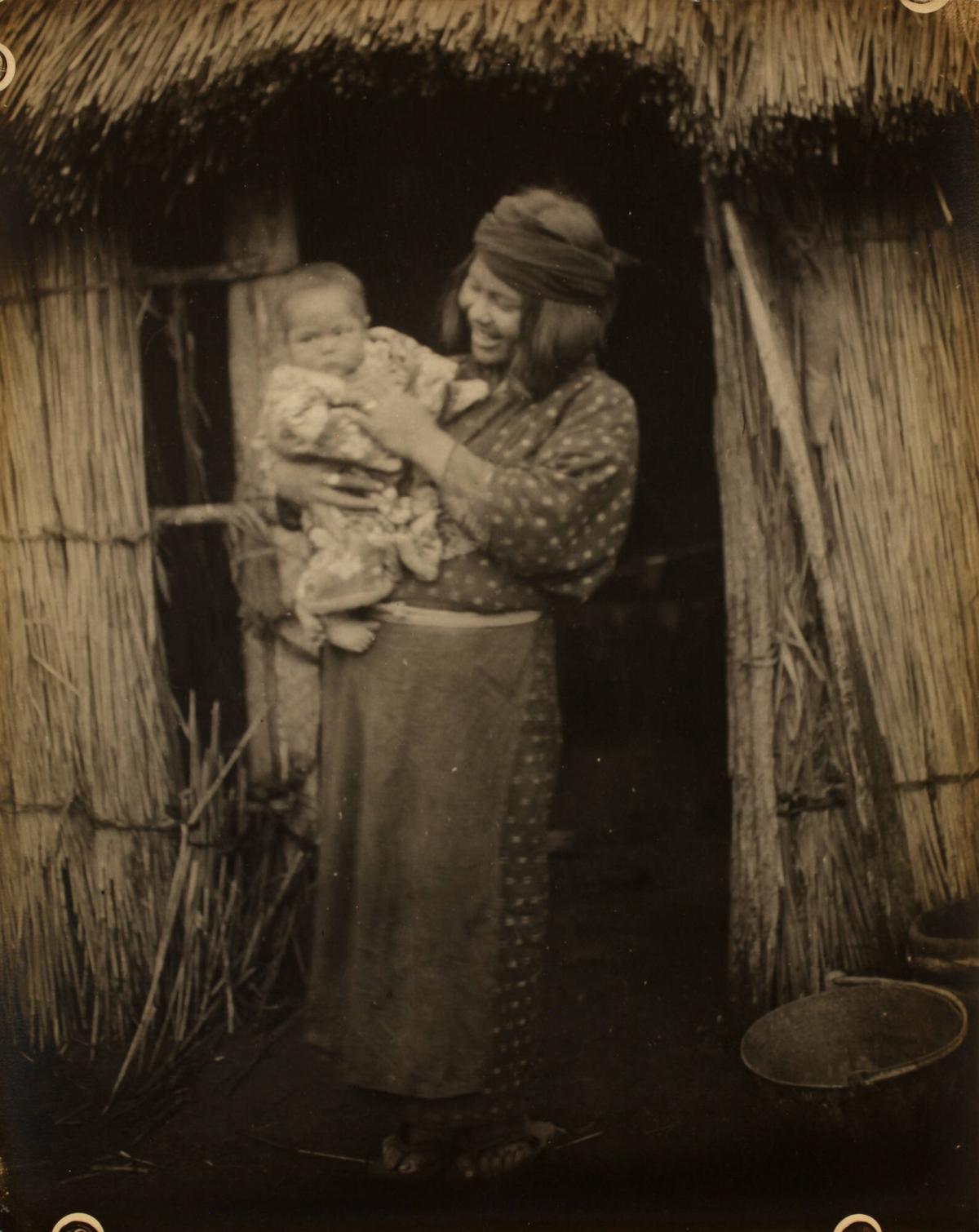 Ainu Woman and Baby, Biratori, Hokkaido, Japan
