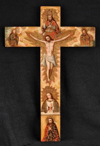 Cross with Virgin, Christ and Saints; verso Symbols of the Passion