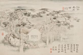 An Old Studio Shaded by Paulownia Trees, from the album Flowers, Rocks, Bamboo, and Landscapes