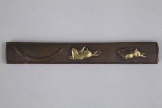 Knife Handle with Design of Two Rabbits (kozuka)