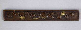 Knife Handle with Design of Flying Crane and Small Birds (kozuka)