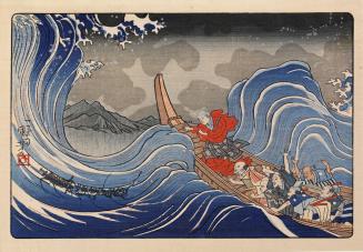 The Sacred Mantra Appears to Nichiren in the Waves Off Sumida, from the series A Short Pictorial Biography of the Founder of the Nichiren Sect