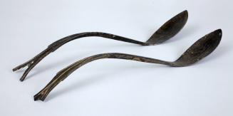 Pair of Rice Spoons with Fishtail Handles