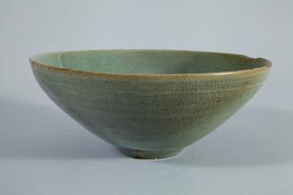 Celadon Grave Bowl with Interior Pressed Design