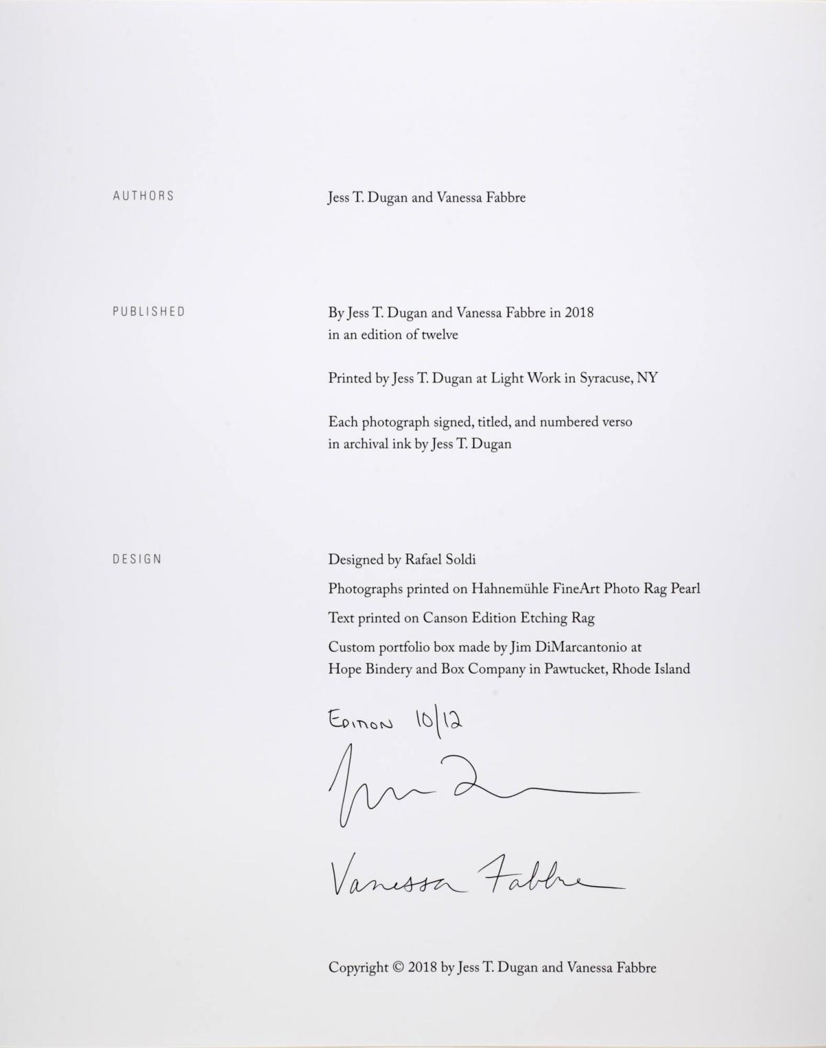 Colophon, from the portfolio To Survive on This Shore: Photographs and Interviews with Transgender and Gender Nonconforming Older Adults