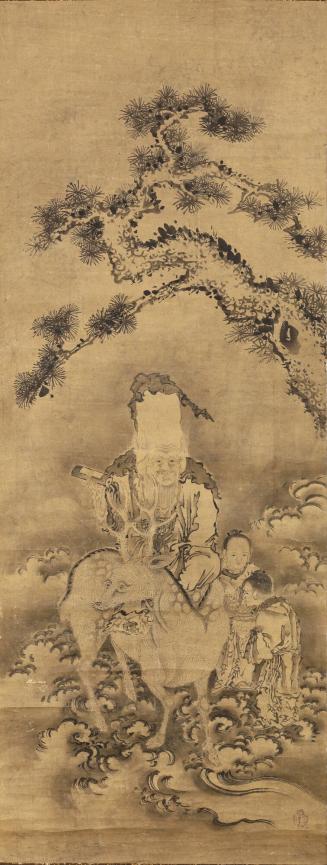 Fukurokuju, the God of Longevity, with a Spotted Stag