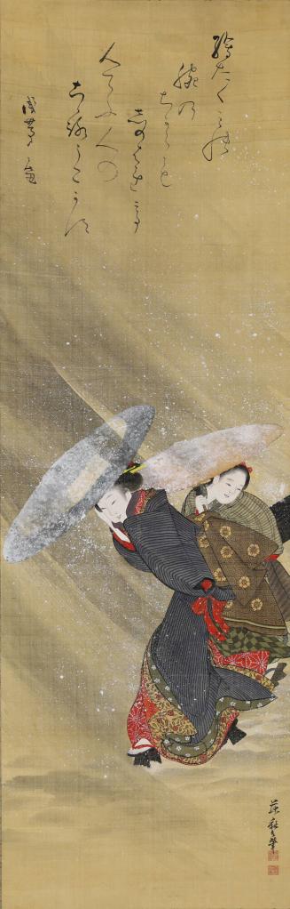 Geisha and Servant in a Snowstorm