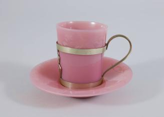 Opaque Rose Glass Cup and Saucer