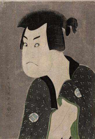 The actor Sakata Hangoro III in the role of the villain Fujikawa Mizuemon, from the play Hana-ayame bunroku Soga, performed at the Miyako-za, fifth month Kansei 6 (5/1794)