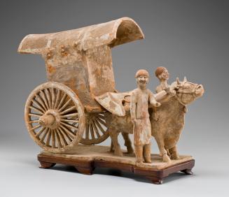 Tomb Sculpture of Ox-cart with Attendants