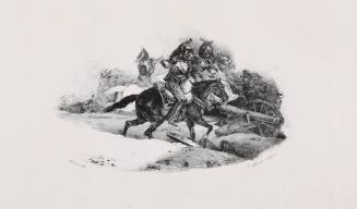 Cuirassiers chargeant un batterie d'artillerie (Cuirassiers charging an artillery battery)