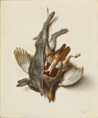 A Young Rabbit and Partridge Hung by the Feet