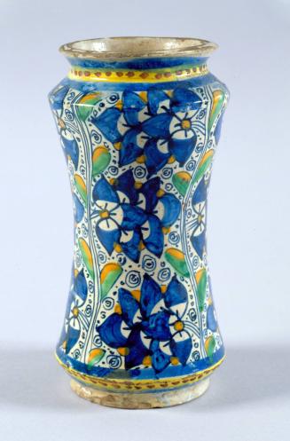 Maiolica Apothecary Jar with Leaf Design