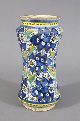 Maiolica Apothecary Jar with Leaf Design