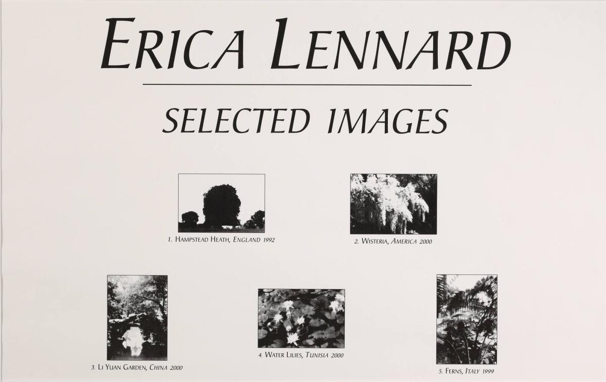 Colophon for the portfolio Selected Images