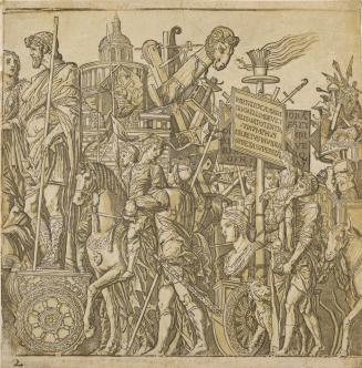 A Figure on a Triumphal Chariot Surrounded by Figures on Horseback, from The Triumph of Julius Caesar (sheet 2)