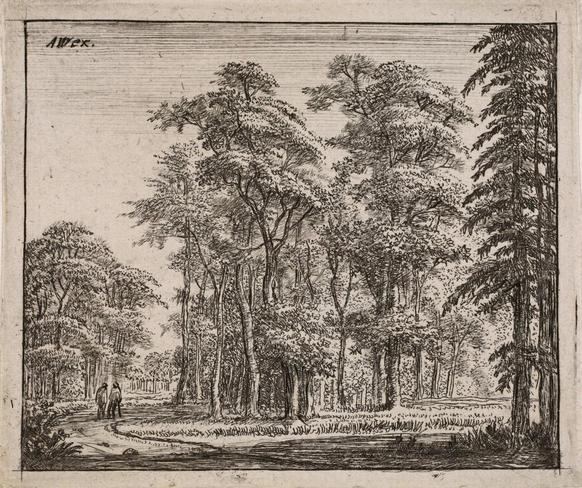 Two Peasants on the Road in the Woods