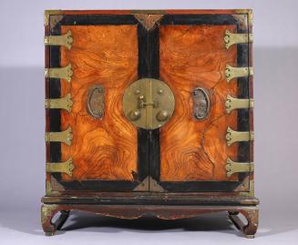 Chest with Double Doors and Handle Plate in the Form of a Bat