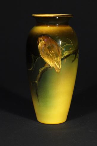 Vase with Owl on Branch Design