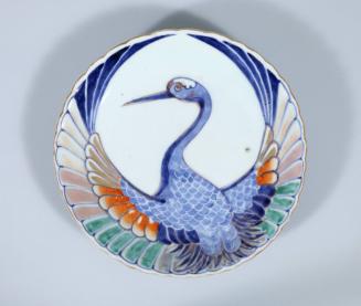 Imari Dish with Molded Crane Design