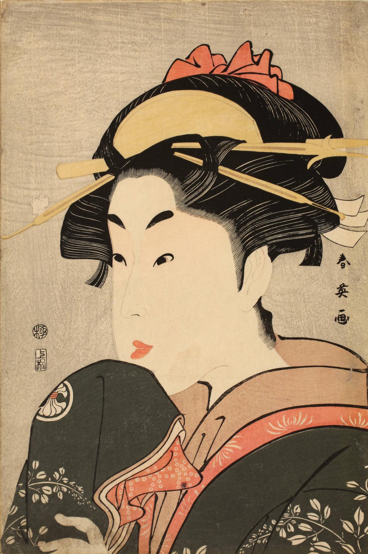 The Actor Segawa Kikunojō III as Osome, the Oil Merchant’s Daughter in the play Hayariuta Hiyoku Sammon, Kiri Theater