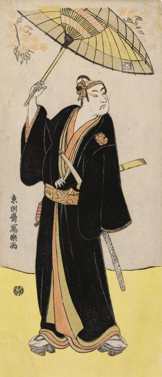 The Actor Ichikawa Monnosuke II as Sukeroku in Sukeroku Kuruwa no Fatabagusa, Ichimura Theater, from the series Biography of the Founder of the Temman Shrine