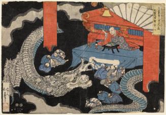 Nichiren and the Seven-headed God of Monobu, from the series Biography of St. Nichiren