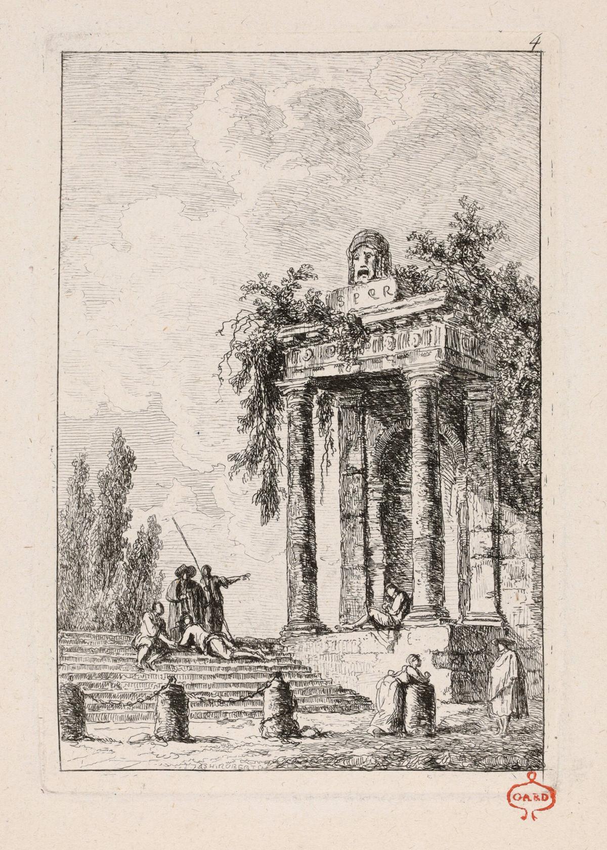 L'Escalier aux Quatre Bornes, from the series Les Soirées de Rome