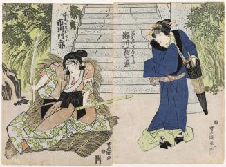 Two Actors, One Masquerading as a Woman, Confronting Each Other With Swords