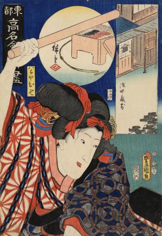The Tagasode Restaurant: Actor Iwai Kumesaburō III as Yaoya Oshichi, from the series Famous Restaurants of the Eastern Capital