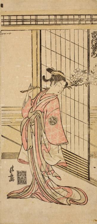 The Actor Ichimura Uzaemon IX as a Young Woman with a Branch of Cherry Blossoms
