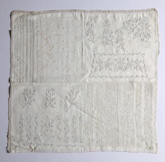 Sampler with Inscription and Embroidered Patterns