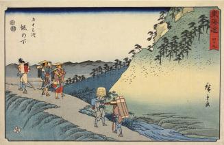 Pilgrims at Sakanoshita, no. 49 from the series The Fifty-three Stations of the Tōkaidō, also called the Reisho Tōkaidō