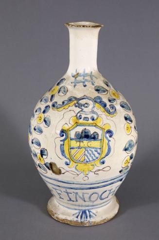 Maiolica Vase with Floral Design and Medallion