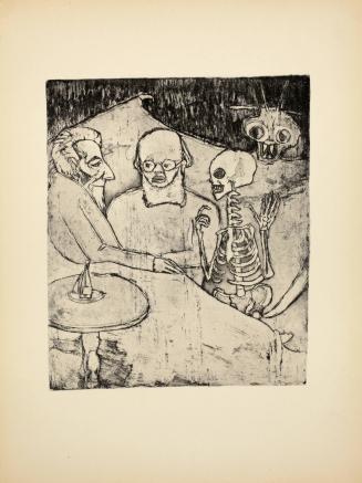 Kranker, Arzt, Tod und Teufel (Patient, Physican, Death and Devil), plate 16 from Deutsche Graphiker der Gegenwart (German Printmakers of Our Time)