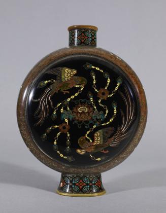 Pilgrim Bottle with Bird and Flower Designs