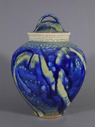 Deep Blue Salt-Glazed Stoneware Jar