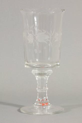 Footed Celery Glass  with Flower Design