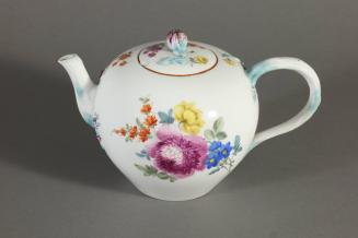 Dresden Teapot with Floral Design and Flower Bud Lid