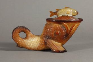 Covered, Dolphin-Shaped  Dish with Fish Handle