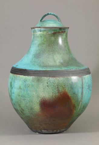 Turquoise and Luster Raku Jar