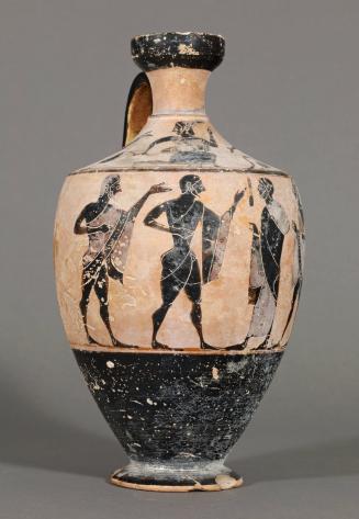 Black-figure Lekythos (oil flask) with Herakles Pursuing the Queen of the Amazons