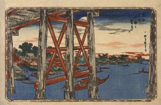 Twilight Moon at Ryogoku Bridge, from the series Famous Sites in the Eastern Capital